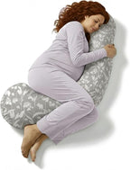 BellaMoon C Shaped Pregnancy Pillow for Sleeping (55 Inch) Maternity Body Pillow with Cooling Cover Soft Support for Women, Back, Legs, Belly C Pillow for Side Sleeping & Full Body Pillows for Adults