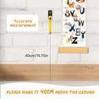 Personalized Name Baby Height Growth Chart, Letters Canvas Height Chart for Kids Baby Toddler Boys Girls, Canvas&Wood Growth Chart for Wall Room Nursery Decor, Hanging Rulers