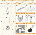 4-in-1 Toddler Swing Set & Baby Jumper and Bouncer for Toddlers, Foldable Baby Swing Stand for Outdoor Indoor Play, Easy to Assemble and Store for Ages 6 Months to 10 Years Old (White)