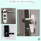 Door Lever Lock 2 Pack, No Drilling or Tools Needed for Installation, ABS Material Door Handle Baby Proof with Strong 3M Adhesive, Prevents Toddlers from Opening Doors