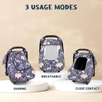 Pea Pod Car Seat Cover Baby, Infant Car Seat Canopy Covers for Newborn with 2 Layers Windows of Breathable Mesh Fabric, Lightweight Polyester/Soft Minky Dot Backing (Dinosaur)