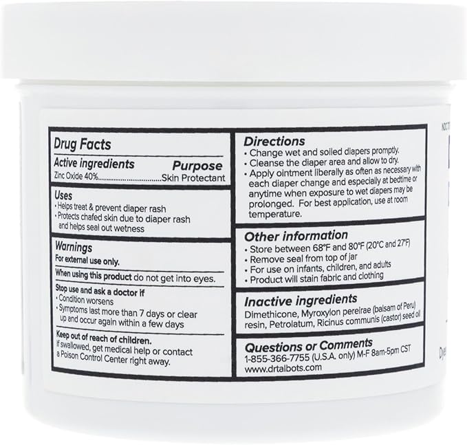 Dr. Talbot's Maximum Strength Diaper Rash Ointment - 14 oz - Zinc Oxide Skin Protectant with Peruvian Balsam - Treats and Prevents Rash