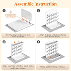 Lifewit Large Baby Bottle Drying Rack with Drain Mat, 15 Hooks Vertical Rack Dryer with Removable Pacifiers Box, Drip Tray, Space Saving Countertop Holder Organizer for Weighted Straws, Pump Parts