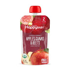 Happy Baby Organics Stage 2 Baby Food Pouches, Gluten Free, Vegan & Healthy Snack, Clearly Crafted Fruit & Veggie Puree, Apples, Guavas & Beets, 4 Ounces (Pack of 16)