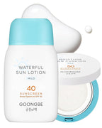 Sun Lotion SPF 40 & Moisture Sun Cushion SPF 50-100% Zinc Oxide Mineral Sunscreen - Vegan Reef-Safe for Babies Kids Adults - Korean Skincare, 2.82oz & Cushion 0.81oz