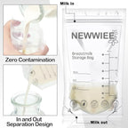 600 Count Breastmilk Storage Bags 7oz Breast Milk Bags for Breastfeeding Self Standing Breastmilk Storing No Leak Double Seal Freezer Storage for Refrigeration and Freezing(Gray)