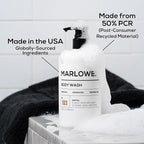 MARLOWE. No. 103 Body Wash 15 oz Pump, Santal, Energizing & Refreshing Shower Gel, Willow Bark & Green Tea Extracts, Cleanses, Moisturizes, Smooths & Nourishes, Warm Amber, Spice & Citron Scent