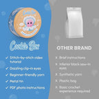 Cookie Box Crochet Kit for Beginners - Learn to Craft Amigurumi Stuffed Animals - Knitting Gift for Kids and Adults - Beginner-Friendly Yarn - Stitch-by-Stitch Video Tutorial - Oyster Pearl