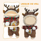 5 Complete Style Clothes Sets for 17cm Dolls - Hat & Overalls Dress Up Outfit for 17cm 15cm Dolls,Designer Outfits Bundle with Luxury/Cute/Sporty Themes, Gift for Doll Lovers (Christmas, 17cm/15cm)