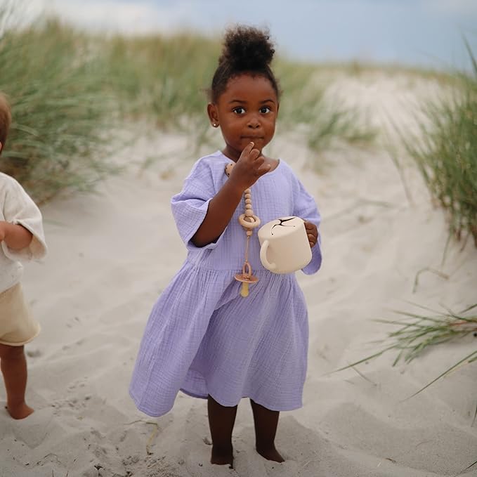 mushie Silicone Snack Cup | Spill Proof Food Container for Toddler and Baby (Ivory)