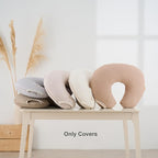 Organic Cover for Nursing Pillow • Premium Quality 100% Cotton Oeko-Tex Standard • Cover for Breastfeeding and Bottle Feeding Pillow • Soft and Breathable • Only Cover (Cream waffle)