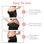 AZMED Maternity Belt Back Support - Adjustable Abdominal Binder for Pregnancy - Belly Band for Pelvic, Waist & Lower Back Comfort - Fits Up to 46 Inches - Black