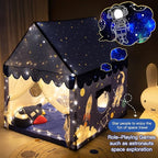 Kids Play Tent Playhouse Indoor Tent for Kids Boys Toddler, Large Castle Play House Bed Tents Spaceship Outer Space Rocket Blue
