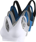 SUIEK 4 Pack Nursing Sleep Bra Maternity Bralette Cotton Breastfeeding Bras