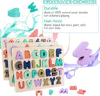Wooden Puzzles for Toddlers, Kesletney Wooden Alphabet Number Shape Learning Puzzles for Kids, Preschool Educational Toys Gift for Boys Girls Ages 3 4 5 6 Years Old