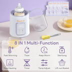 Bottle Warmer, 8-in-1 Fast Baby Bottle Warmer for Breastmilk and Formula,Milk Warmer with Accurate Temperature Control and Automatic Shut-Off,Multifunctional Bottle Warmers for All Bottles (Purple)