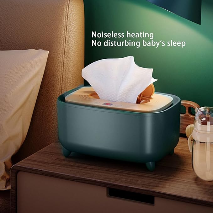 Wipe Warmer for Diaper Changes,Wipe Warmer and Baby Wet Wipes Dispenser Evenly Overall Heating Silence Wipes Warmer for Babies Portable Wipe Warmer