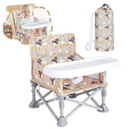 Portable Booster Seat,Toddler Baby Seat with Tray for Dining Table Compact Floor Chair for Camping Lawn Beach Babies Travel 6-36 Months