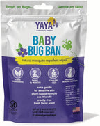 YAYA ORGANICS Baby Bug BAN Insect Repellent Wipes – All-Natural, DEET-Free, Non-Toxic, for Babies, Kids, Pregnant and Nursing Moms and Sensitive Skin (12 Count, Pack of 1)