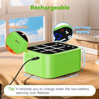 Rechargeable Tic Tac Toe Game Box with 5 Fun Brain Memory Games, Electronic Touchscreen Handheld Game, Portable Digital Puzzle Board Travel Toy, Gifts Choice for Kids and Adults (Green)