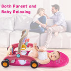 Baby Play Gym Walker Kick and Play Piano Gym for Boys Girls Play Mat Musical Tummy Time Mat Infant Christmas Newborn Gifts Toddlers (Fox Upgraded)