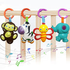 Baby Toys, Cartoon Animal Hanging Rattle Toys, Handbells Baby Rattles, Baby Bed Crib Car Seat Travel Stroller Toys for Infant, Best Birthday Gift for Newborn, 4 Pack