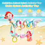 Koty Carseat Toys Hanging, Blue Mermaid Stroller Toys for Babies 0-6 Months, Baby Car Seat Toy with Crinkle, Teether, Music Box, Rattle, BB Squeaker for Babies Boys Girls Gifts (Blue Mermaid)