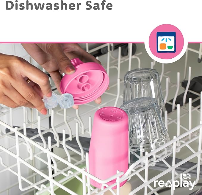 Re-Play Sippy Cups for Toddlers - 10 Oz. Reusable Spill Proof Cups for Kids, Dishwasher/Microwave Safe - Made in USA - Set of 3-3.13" x 6.25" - Easter