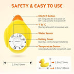 Baby Bath Thermometer with Timer and 3 Color Backlit, Digital Water Temperature Thermometer with and Temperature Warning, Safety Bath Tube Thermometers Floating Toy for Infant, Toddler