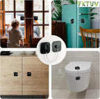 Child Safety Cabinet Locks,Drawer Locks with Combination Closet Lock,Fridge Lock,Child Proof Refrigerator Lock,Child Lock(Black 4Pcs)