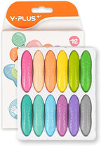 YPLUS Peanut Crayons for Kids, 12 Pastel Colors Washable Toddler Crayons, Non-Toxic Baby Crayons for Ages 2-4, 1-3, 4-8, Coloring Art Supplies