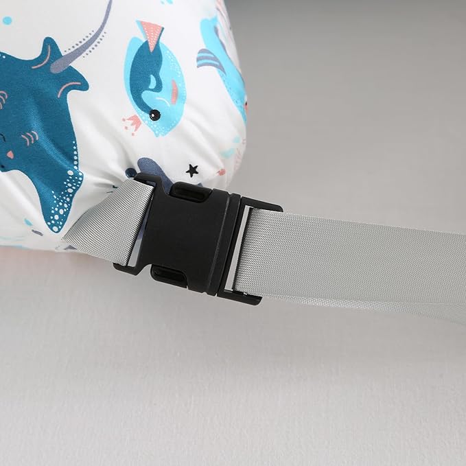 Nursing Pillow for Breastfeeding,Ergonomic Baby Feeding Pillows with Removable Washable Cotton Slipcover, Adjustable Waist Strap,Plus Size,More Support for Mom and Baby(Underwater World) 新品