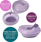 b.box Fill + Feed (Peony) | Reusable Baby Food Pouch | For Babies & Toddlers 4m+ | Silicone/Nylon Pouch, BPA-Free Lid | Dishwasher & Microwave Safe | 110mL (3.7oz, ½ Cup) Capacity