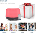 300ML Remote Control Air Diffusers for Essential Oil, Aroma Ultrasonic Scent Diffuser, Aromatherapy Humidfier Diffuser, 7 Color Changing LED Light, Auto-Off, Timer for Home, Room, Office, Kids