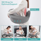 QSTEHEML Nursing Pillow for Breastfeeding - Adjustable Breastfeeding Pillows for Women with More Support & Removable Cover, Baby Feeding Pillow for Newborn Moms and Baby Essentials,Grey
