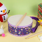 Kids Drum Set with Adjustable Strap: Toddler Musical Instrument for Ages 3-5, Wearable Drum Kit with Drumsticks, Educational Percussion Toy for Rhythm Music Development (Purple)