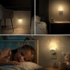 Bubble Night Light Plug in, LED Acrylic Night Light, 2 Pack, Decorative Dimmable Nightlight Dusk to Dawn Sensor, Soft 3000K Warm Nightlight for Bathroom, Hallway, Bedroom