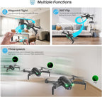 Drone With Camera 1080P for Kids And Adults, RC Quadcopter with Altitude Hold, Mini Drone With One Key Start, Waypoint Fly, Headless Mode, 3D Flip, 3 Speeds, Remote Control Drone for Beginners