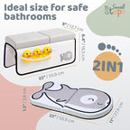 Small Steps Bath Kneeler and Elbow Rest Pad Set – Ergonomic Baby Bath Kneeling Pad with Memory Foam and Non-Slip Design – Orca-Themed Comfort with Handy Pockets for Bathing Babies and Kids