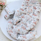 Infant Car Seat Insert, Car Seat Head Support Baby Girls Boys, Soft & Reversible Newborn Carseat Insert Cushion with 2 Strap Covers, for Stroller, Swing, Bouncer (Gray Animals)