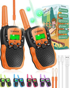 Vvinca Kids Walkie Talkies Rechargeable Toys Gifts for Ages 3 4 5-7 8-12 Year Old Boy Girl Halloween with Flashlight 22 Channel 2 Way Radio, 3 KM Long Range Walkie Talkie for Adventure Game Camping