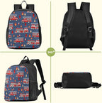 Cartoon Fire Trucks Toddler Backpack Waterproof Mini Backpack Boys/Girls Cute Small Backpack Kindergarten Pre School Bags 13 Inch