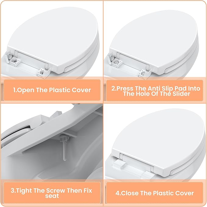 Toilet Seat with Toddler Seat Elongated, PP Material Family Toilet Seat Cover, Soft Close Adult & Toddler Seats, Easy to Clean, Safe Potty Training Solution for Kids, Bathroom Upgrade for Home