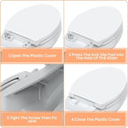 Toilet Seat with Toddler Seat Elongated, PP Material Family Toilet Seat Cover, Soft Close Adult & Toddler Seats, Easy to Clean, Safe Potty Training Solution for Kids, Bathroom Upgrade for Home