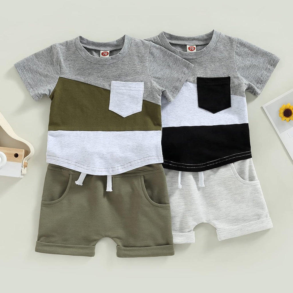 Mubineo Infant Toddler Baby Boy Summer T Shirt Shorts Outfits Short Sleeve Tee Tops Clothes Set