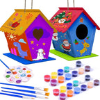 hapray 2 Pack Bird House Kit, DIY Birdhouse Kits, Wooden Crafts Arts for Children to Build and Paint (Includes Paints & Brushes) for Kids Girls Boys Toddlers Gifts Christmas