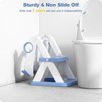 Potty Training Seat, Upgrade Toddler Toilet Seat for Kids Boys Girls, 2 in 1 Potty Training Toilet for Kids, Splash Guard Anti-Slip Pad Step Stool(Blue)