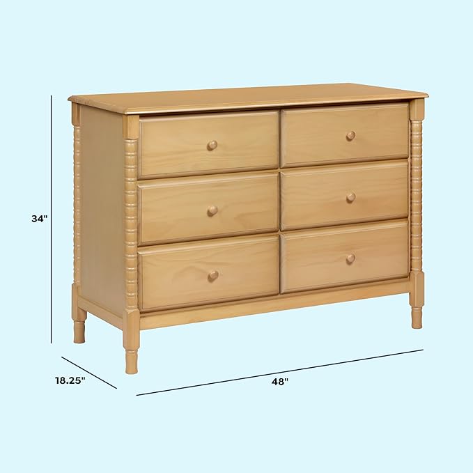 DaVinci Jenny Lind Spindle 6-Drawer Dresser in Honey