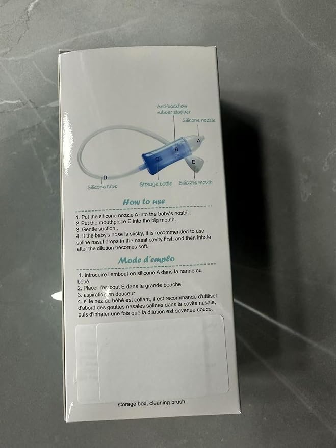 Nasal Aspirator & No Need Hygiene Filter,Reusable Nose Cleaner with Storage Case and Cleaning Brush, Soft Silicone Tips& Increased Suction Version, Easy to Use and Clean
