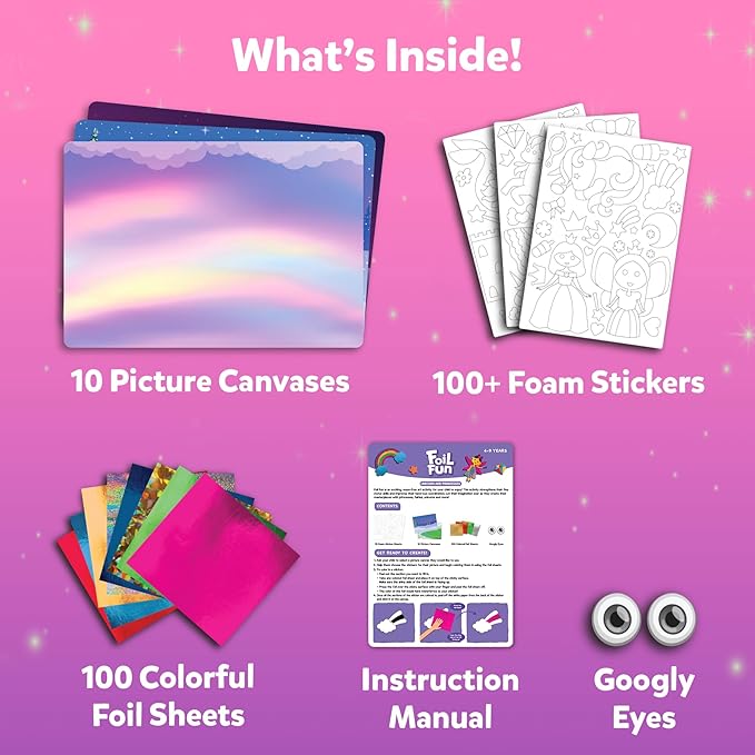 Skillmatics Foil Fun - Unicorns & Princesses, No Mess Art for Kids, Craft Kits & Supplies, DIY Creative Activity, Travel Toys, Gifts for Ages 4, 5, 6, 7, 8, 9
